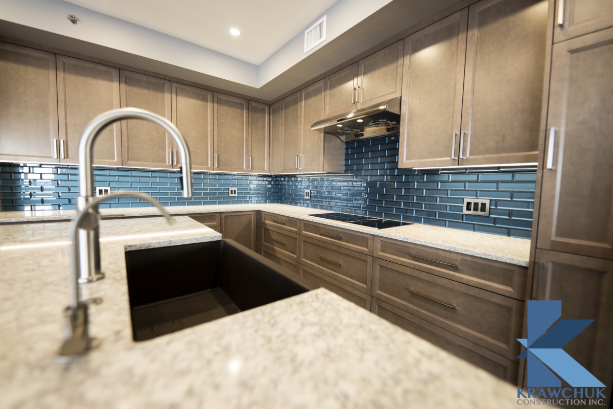 A brand new kitchen renovation completed by Krawchuk Construction Inc.
