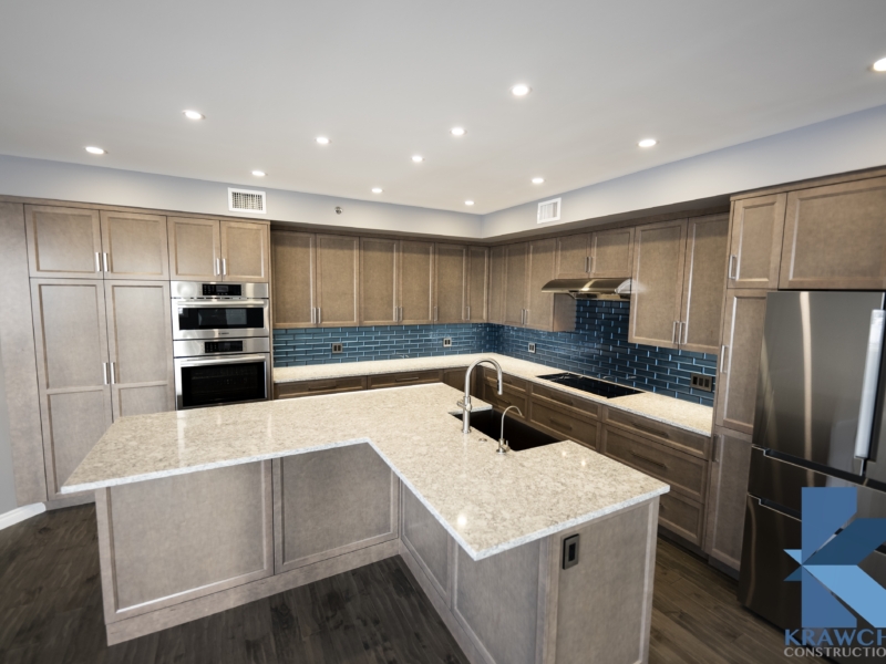 A brand new kitchen and full house renovation completed by Krawchuk Construction Inc.