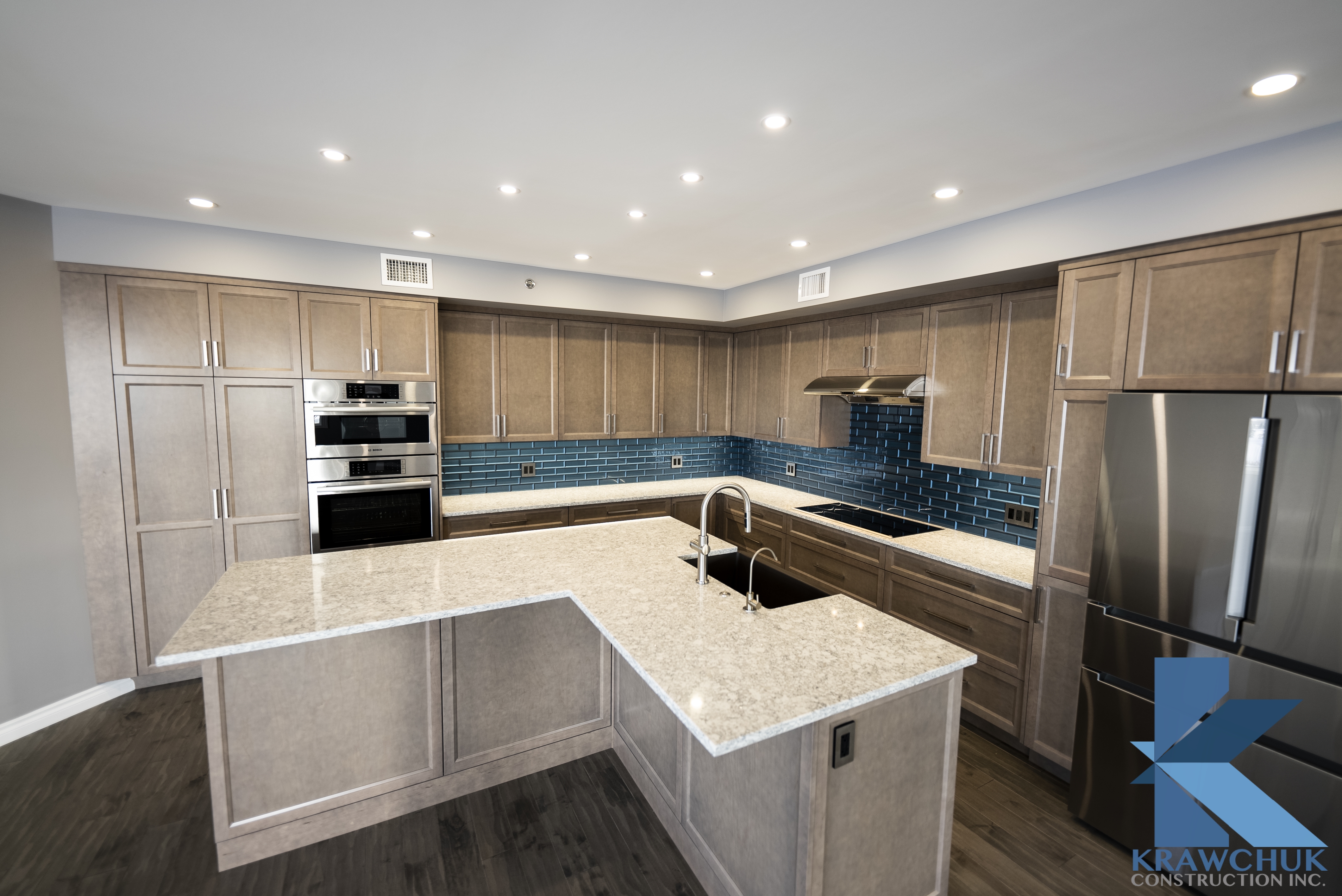 A brand new kitchen and full house renovation completed by Krawchuk Construction Inc.