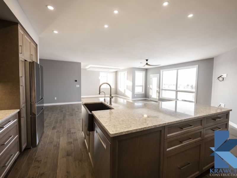 A brand new kitchen renovation completed by Krawchuk Construction Inc.
