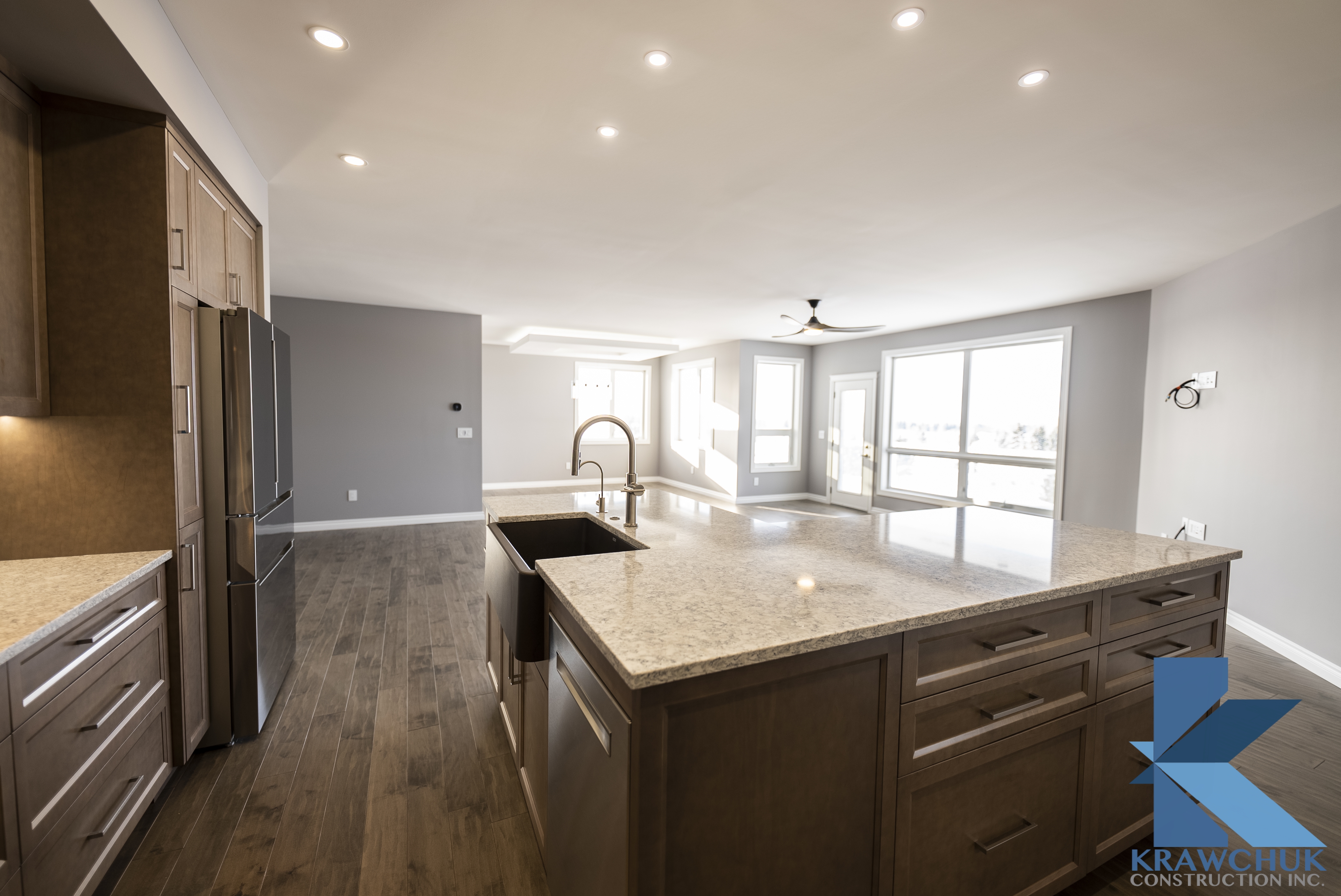 A brand new kitchen renovation completed by Krawchuk Construction Inc.